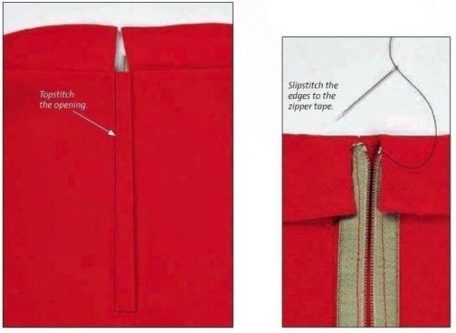 Как пришить молнию под складку на платье