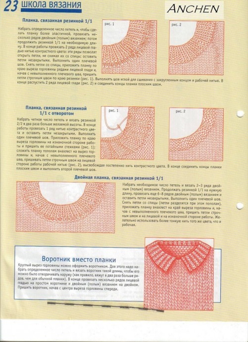 Вязание круглой горловины