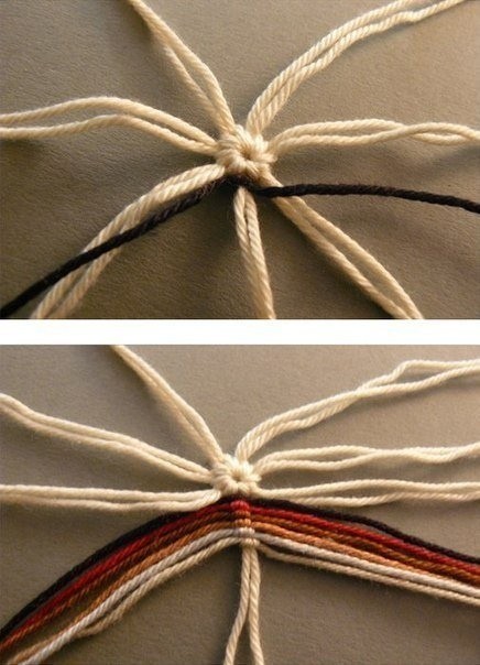 Цветок в технике макраме