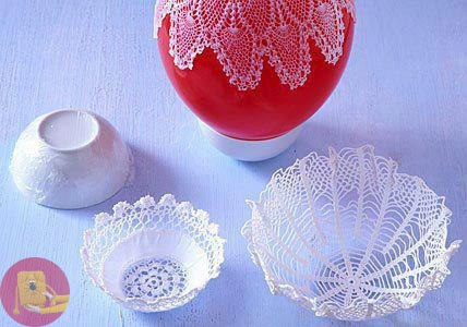 Как придать форму вязаной салфетке