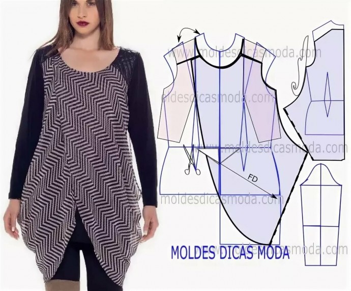 Интересное платье-туника: моделирование