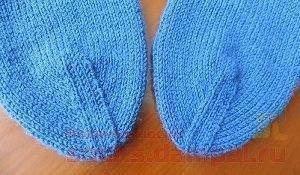 ​Как вязать мысок носка: ленточный мысок