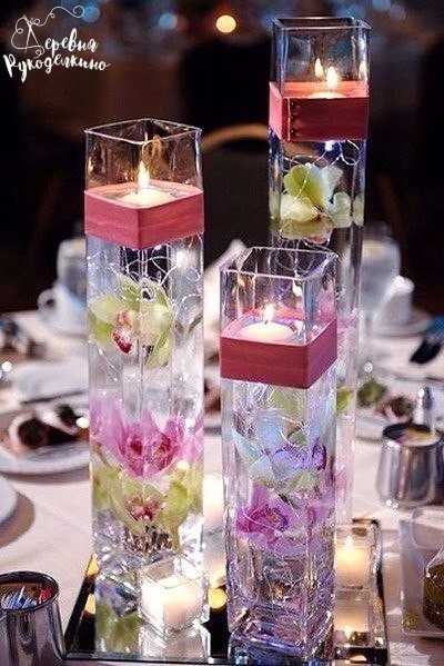 Плавающие свечи в декоре