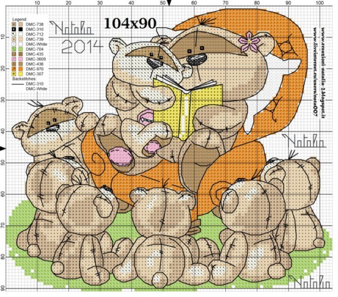 ​Вышивка с плюшевыми мишками