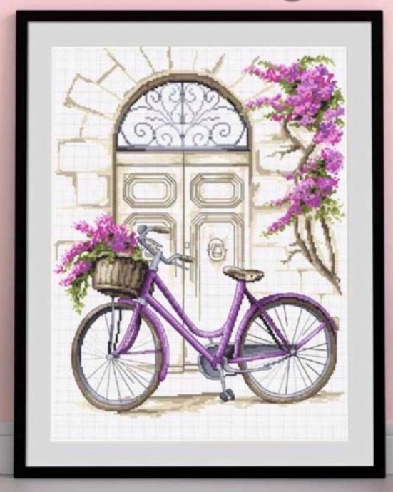 Вышивка крестом: велосипед
