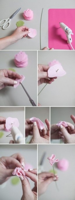 Пионы из фетра