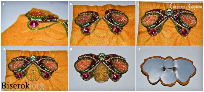 Брошка в виде жука из бисера