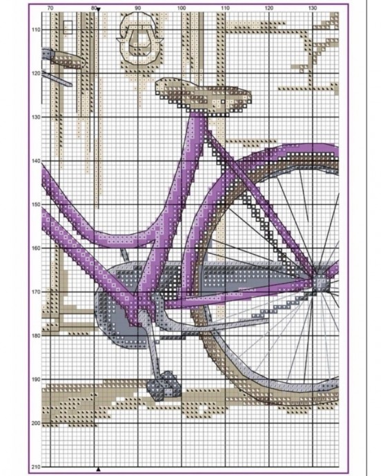 Вышивка крестом: велосипед