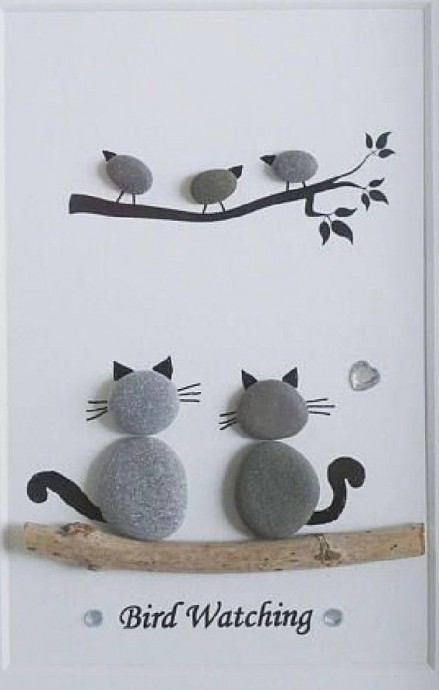 ​Рисуем на камнях котиков