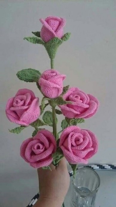 ​Удивительная красота вязаных роз