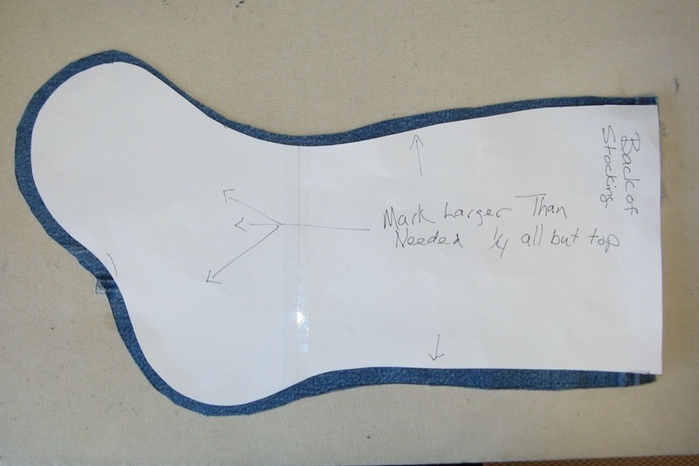 Рождественский сапожок из старых джинсов