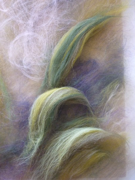 Шерстяная акварель: ирисы