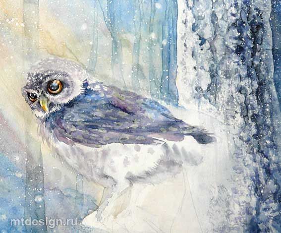 Урок рисования: сова