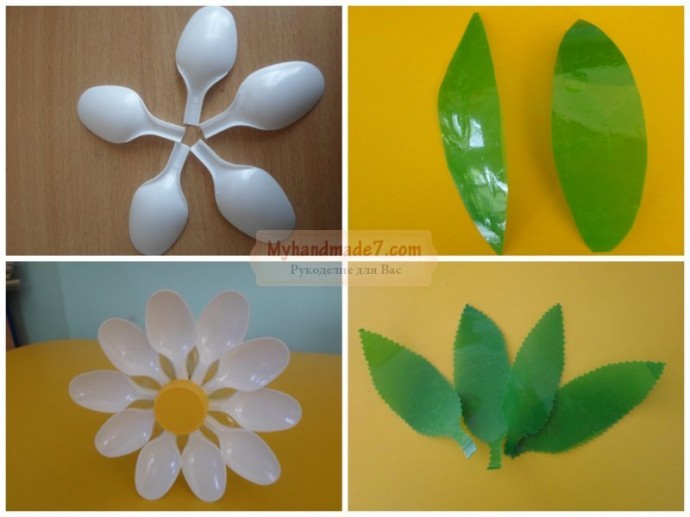 Ромашки из бутылок своими руками