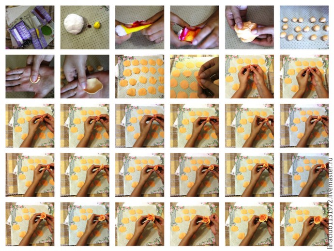 ​Шкатулка с букетом цветов из полимерной глины в осенних тонах