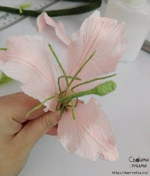 Восхитительная лилия из гофрированной бумаги