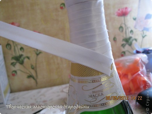 Свадебные бутылки: мастер-класс