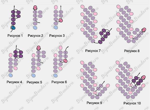 Изящное бисерное колье в технике "Петербургская цепочка"