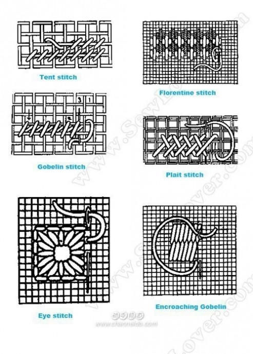 Стежки для вышивки гладью