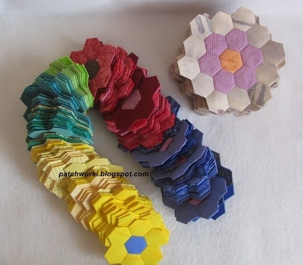 Пэчворк: создание и сшивание шестиугольников для пледа