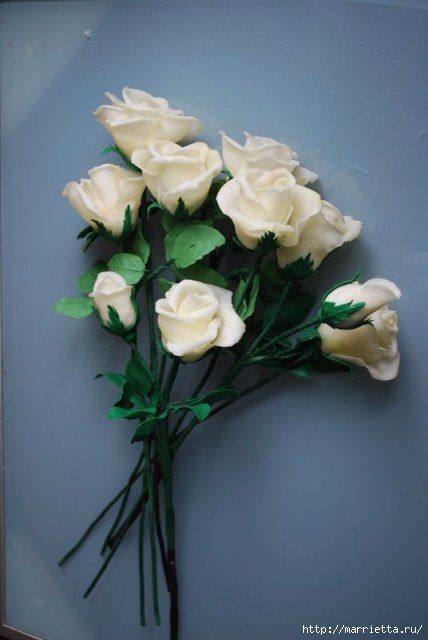 ​Розы из холодного фарфора: мастер-класс