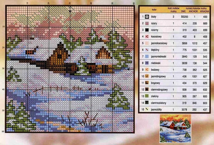 Вышивка крестом: зимние пейзажи