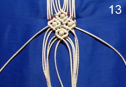 ​Ажурный поясок с кистями и бусинками в технике макраме: часть 3