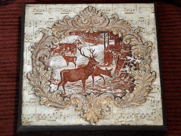 ​Декорируем чайную коробку "В старом шале": часть 5