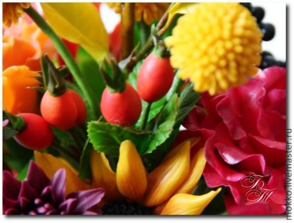 ​Лепим шиповник из полимерной глины: часть 3