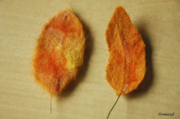 ​Мастер-класс по осенним листьям в технике валяния: часть 1
