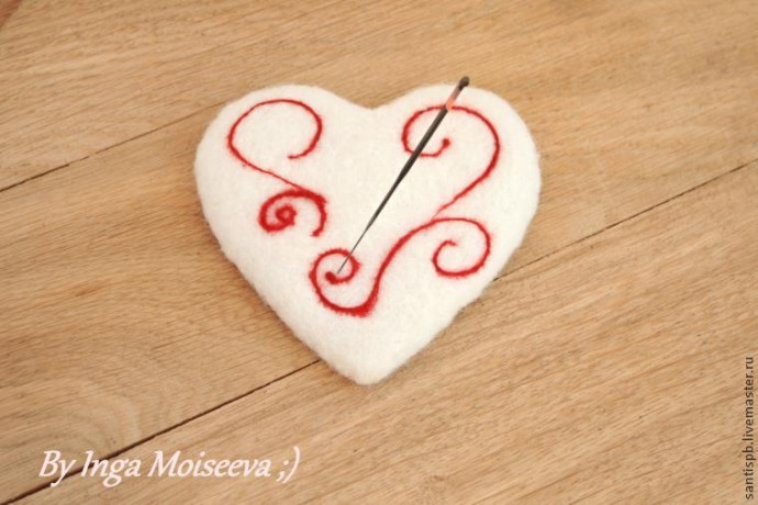 Создаём войлочное сердечко: часть 2