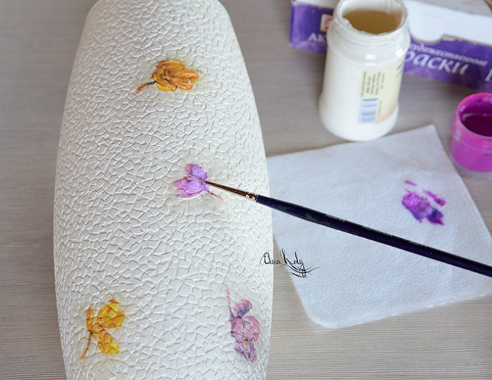 ​Декорируем вазу "Крокусы": часть 3