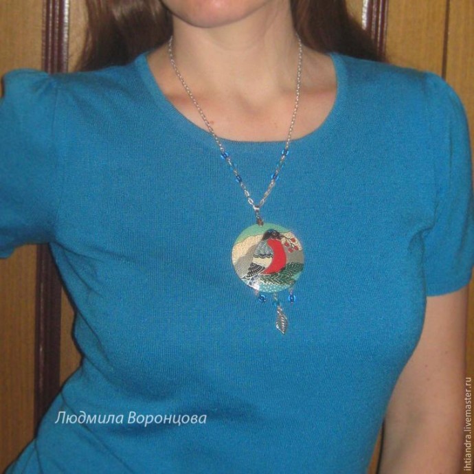 Создание кулона с росписью "Снегирь": часть 2
