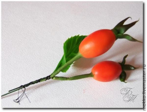 ​Лепим шиповник из полимерной глины: часть 3