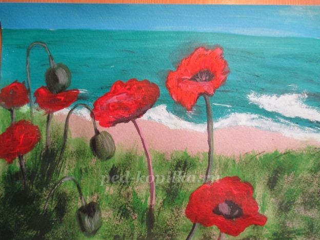 Летний пейзаж: маки, часть 2