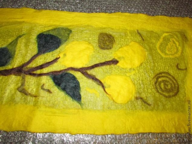 Валяние шарфа в технике нунофелтинг: часть 3