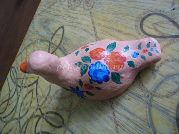 ​Шкатулочка из глины в виде утёнка: часть 4