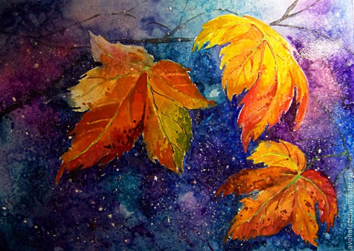Осенний мастер-класс: акварель по-мокрому, часть 2