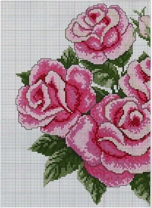 ​Вышиваем крестиком цветы