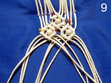 ​Ажурный поясок с кистями и бусинками в технике макраме: часть 3