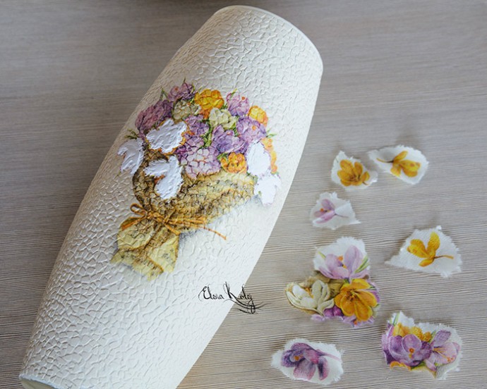 ​Декорируем вазу "Крокусы": часть 2