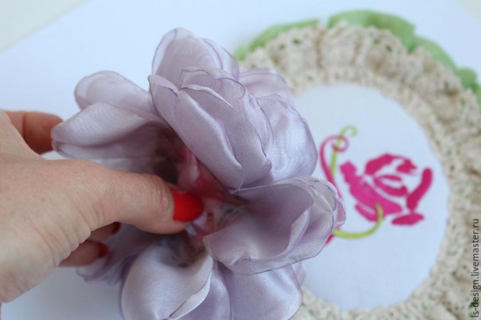Мастер-класс: создаем нежный "Пион из вуали": часть 4