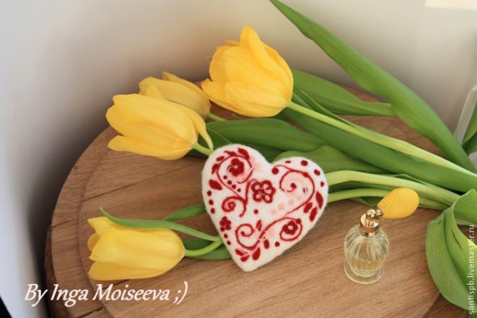 Создаём войлочное сердечко: часть 2