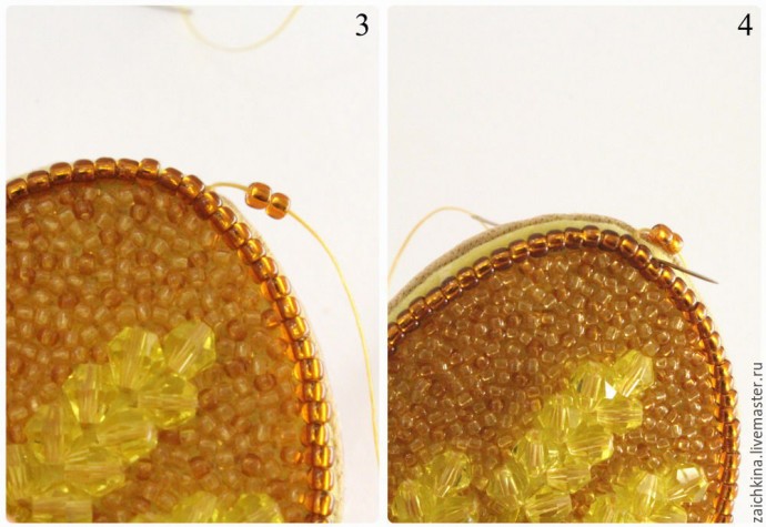 ​Вышиваем бисером брошь "Колоски": часть 4