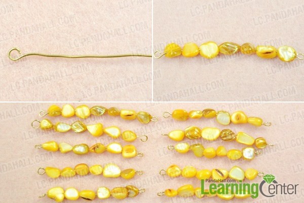 Колье ярусное с жёлтым перламутром