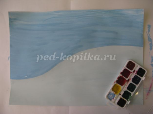 ​Коллаж из пряжи и ткани на тему "Зима": часть 1