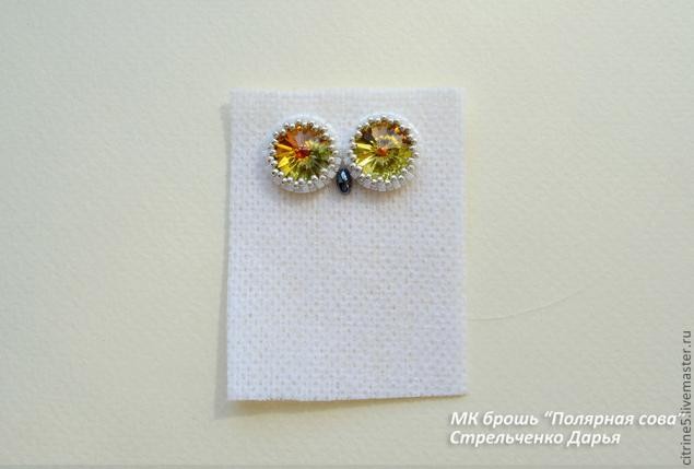 ​Вышиваем полярную сову в виде броши: часть 1