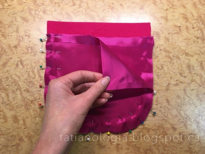 ​Обработка накладного кармана без отделочной строчки