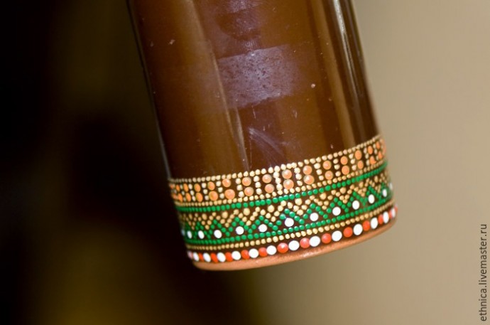 Точечная роспись бутылки в африканском стиле: часть 1