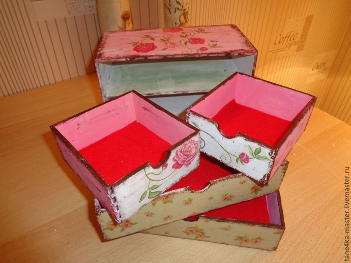 Делаем комод для бижутерии в стиле шебби-шик